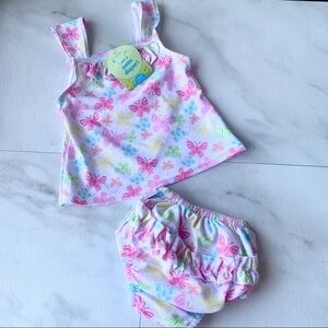 Green sprouts infant swim diaper suit floral 6 mo